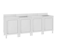 VIDAXL - Mobiletto Da Cucina Con Lavandino In Acciaio Inox 240x60x96 Cm