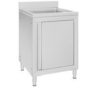 Mobiletto da cucina con lavandino in acciaio inox 60x60x96 cm