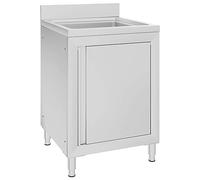 Mobiletto da cucina con lavandino in acciaio inox 60x60x96 cm