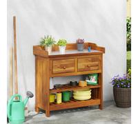 vidaXL Mobiletto da Giardino con cassetto Naturale 78 x 36,5 x 78cm
