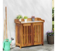 vidaXL Mobiletto da Giardino con lo scaffale Naturale 78 x 36,5 x 78cm