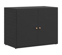 vidaXL Mobile Portaoggetti da Giardino Nero 100x55,5x80 cm Polyrattan