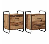 vidaXL Mobiletto da Letto Appeso 2 pz Legno antico 40 x 30 x 50 cm