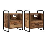 vidaXL Mobiletto da Letto Appeso 2 pz Legno antico 40 x 30 x 50 cm