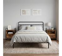 vidaXL Mobiletto da Letto Appeso 2 pz Legno antico 40 x 30 x 50 cm