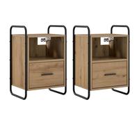 vidaXL Mobiletto da Letto Appeso 2 pz Rovere Artigianale