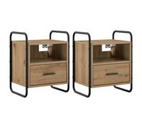 vidaXL Mobiletto da Letto Appeso 2 pz Rovere Artigianale