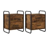 vidaXL Mobiletto da Letto Appeso 2 pz Rovere Fumo 40 x 30 x 50 cm
