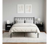 vidaXL Mobiletto da Letto Appeso 2 pz Rovere Nero 40 x 30 x 50 cm