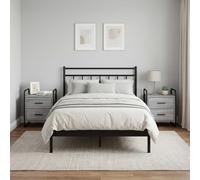 vidaXL Mobiletto da Letto Appeso 2 pz Sonoma grigio 40 x 30 x 50 cm