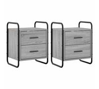 vidaXL Mobiletto da Letto Appeso 2 pz Sonoma grigio 40 x 30 x 50 cm