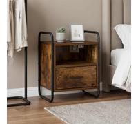 vidaXL Mobiletto da Letto Appeso Rovere Fumo 40 x 30 x 50 cm