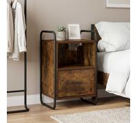 vidaXL Mobiletto da Letto Appeso Rovere Fumo 40 x 30 x 60 cm