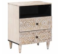 vidaXL Mobiletto da Letto con cassetto Bianco 50 x 33 x 60 cm