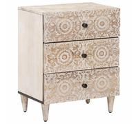 vidaXL Mobiletto da Letto con cassetto Bianco 50 x 33 x 60 cm