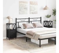 vidaXL Mobiletto da Notte 2 pcs Rovere nero 34 x 35.5 x 70 cm