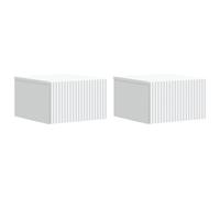 vidaXL Comodino da parete con cassetto, 2 pezzi, 33 x 34,5 x 20 cm, cabinet da parete vintage, design rettangolare, compatto per soggiorno, ampio stoccaggio, uso multifunzionale