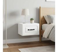 vidaXL Mobiletto da notte a muro 2 pcs Bianco 34,5 x 33 x 20 cm, Comodino elegante, tavolino compatto, arredo moderno, storage funzionale, tocco minimalista per la camera