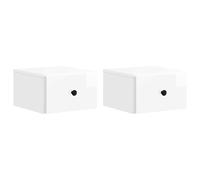 vidaXL Mobiletto da notte a muro 2 pcs Bianco Lucido 34,5 x 33 x 20 cm
