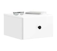 vidaXL Mobiletto da notte a muro 2 pcs Bianco Lucido 34,5 x 33 x 20 cm, Mobili moderni per la camera, comodini rettangolari, tavolini funzionali, ampio spazio, accessori eleganti