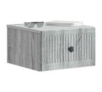 vidaXL Mobiletto da notte a muro 2 pcs Grigio Sonoma 33 x 34,5 x 20 cm, Mobile Vintage, Scaffale Rectangolare, Comodo Scrivania a Muro, Organizer Elegante per la Tua Stanza