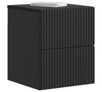vidaXL Mobiletto da notte a muro 2 pcs Nero 33 x 34,5 x 40 cm, Unità Murale Vintage, Mobili Compatti, Soluzione di Storage Multifunzionale, Scrivania Flottante Ampia