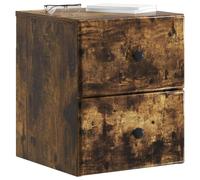 vidaXL Comodino da parete, 2 pezzi, rovere fumato, 34,5 x 33 x 40 cm, ampio tavolo da notte, organizer pratico per la vostra camera, letto senza disordine