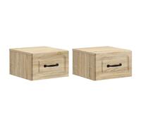 vidaXL Cabinet Comodino da parete, 2 pezzi, rovere Sonoma 34,5 x 33 x 20 cm