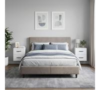 vidaXL Mobiletto da notte a muro 2 pz Bianco 34,5 x 33 x 40 cm