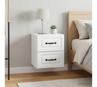 vidaXL Mobiletto da notte a muro 2 pz Bianco 34,5 x 33 x 40 cm