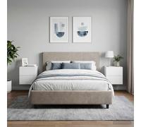 vidaXL Mobiletto da notte a muro 2 pz Bianco Lucido 33 x 34,5 x 40 cm