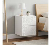 vidaXL Wandbeugel Bedkast 2 st Hoogglans Wit 34,5 x 33 x 40 cm