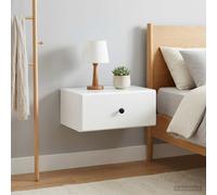 vidaXL Mobiletto da notte a muro 2 pz Bianco Lucido 49 x 34,5 x 20 cm