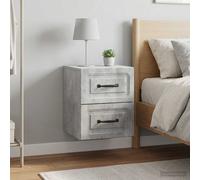 vidaXL Mobiletto da notte a muro 2 pz Grigio Cemento 34,5 x 33 x 40 cm