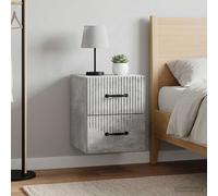 vidaXL Mobiletto da notte a muro 2 pz Grigio Cemento 34,5 x 33 x 40 cm