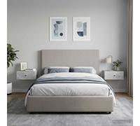 vidaXL Mobiletto da notte a muro 2 pz Grigio Cemento 49 x 34,5 x 20 cm