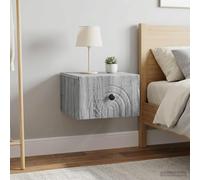vidaXL Mobiletto da notte a muro 2 pz Grigio Sonoma 33 x 34,5 x 20 cm