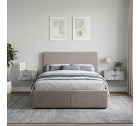 vidaXL Mobiletto da notte a muro 2 pz Grigio Sonoma 49 x 34,5 x 20 cm