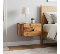 vidaXL Mobiletto da notte a muro 2 pz Legno antico 34,5 x 33 x 20 cm