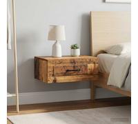 vidaXL Mobiletto da notte a muro 2 pz Legno antico 49 x 34,5 x 20 cm