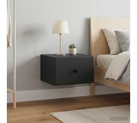 vidaXL Mobiletto da notte a muro 2 pz Nero 34,5 x 33 x 20 cm