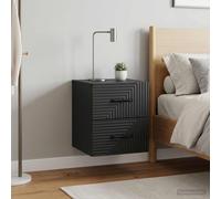 vidaXL Mobiletto da notte a muro 2 pz Nero 34,5 x 33 x 40 cm