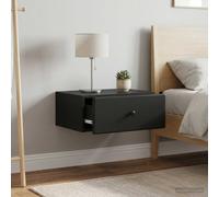 vidaXL Mobiletto da notte a muro 2 pz Nero 49 x 34,5 x 20 cm
