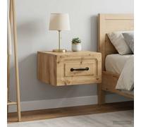 vidaXL Comodino da parete 2 pezzi in legno di quercia artigianale ingegnerizzato, soggiorno moderno, contenitore rettangolare, comodino compatto, organizer per comodino, piccolo spazio essenziale per
