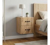 vidaXL Mobiletto da notte a muro 2 pz Rovere Artigianale