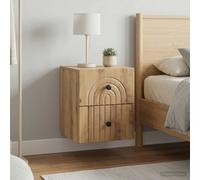 vidaXL Mobiletto da notte a muro 2 pz Rovere Artigianale