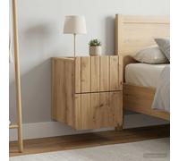 vidaXL Mobiletto da notte a muro 2 pz Rovere Artigianale