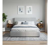 vidaXL Mobiletto da notte a muro 2 pz Rovere Fumo 33 x 34,5 x 24 cm