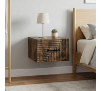 vidaXL Mobiletto da notte a muro 2 pz Rovere Fumo 34,5 x 33 x 20 cm