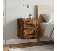 vidaXL Mobiletto da notte a muro 2 pz Rovere Fumo 34,5 x 33 x 40 cm
